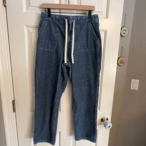 J. Crew High-Rise Tie-Waist Camp Pant in Indigo-Dyed Corduroy